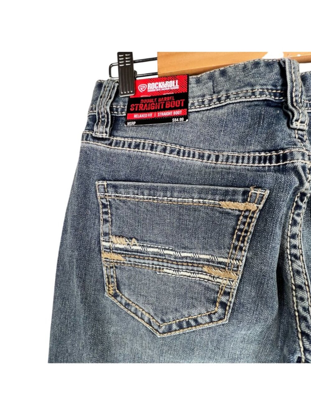 NWT Rock & Roll Jeans Mens Double Barrel Straight Boot 30x30 Relaxed Fit Denim - Picture 3 of 16